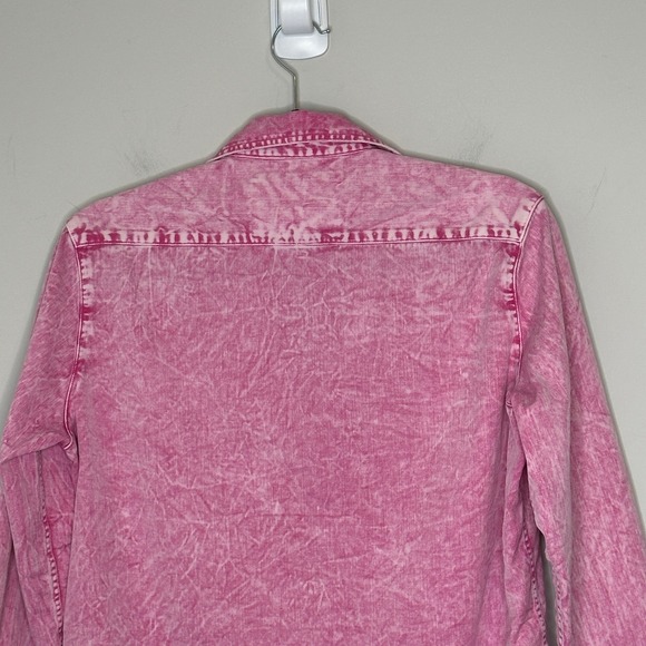 Frank & Eileen Eileen Pink Acid Wash Cotton Button Up Shirt XS - Picture 14 of 16